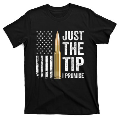 Just The Tip I Promise Funny Gun Owner Pro Guns USA Flag T-Shirt