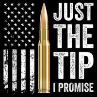 Just The Tip I Promise Funny Gun Owner Pro Guns USA Flag Drawstring Bag