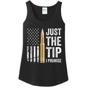 Just The Tip I Promise Funny Gun Owner Pro Guns USA Flag Ladies Essential Tank