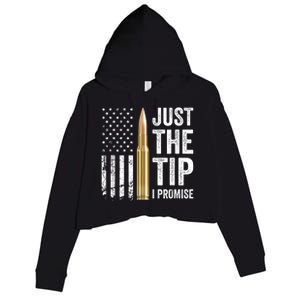 Just The Tip I Promise Funny Gun Owner Pro Guns USA Flag Crop Fleece Hoodie