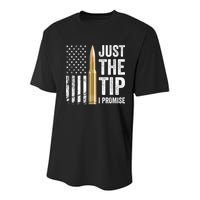 Just The Tip I Promise Funny Gun Owner Pro Guns USA Flag Youth Performance Sprint T-Shirt