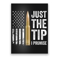 Just The Tip I Promise Funny Gun Owner Pro Guns USA Flag Poster