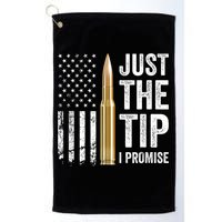 Just The Tip I Promise Funny Gun Owner Pro Guns USA Flag Golf Towel