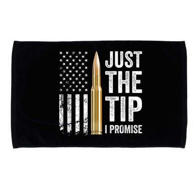 Just The Tip I Promise Funny Gun Owner Pro Guns USA Flag Microfiber Hand Towel