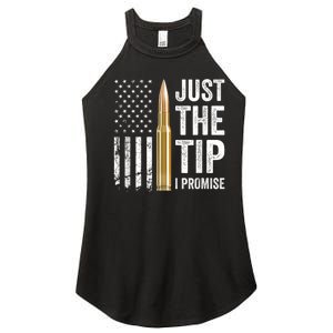 Just The Tip I Promise Funny Gun Owner Pro Guns USA Flag Women's Perfect Tri Rocker Tank