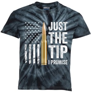 Just The Tip I Promise Funny Gun Owner Pro Guns USA Flag Kids Tie-Dye T-Shirt