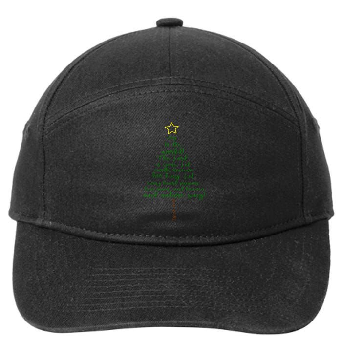 Joy To The World Christmas Tree 7-Panel Snapback Hat