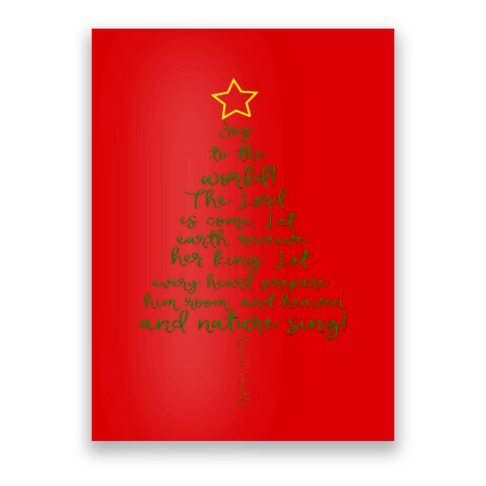 Joy To The World Christmas Tree Poster