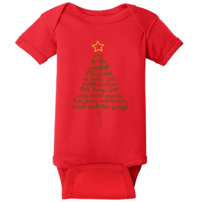 Joy To The World Christmas Tree Baby Bodysuit