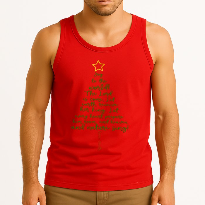 Joy To The World Christmas Tree Tank Top