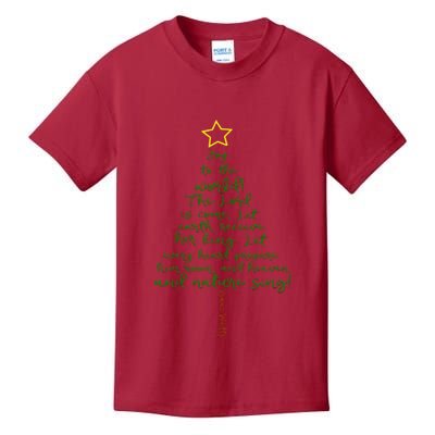 Joy To The World Christmas Tree Kids T-Shirt