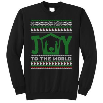 Joy To The World Nativity Christian Jesus Ugly Christmas Tall Sweatshirt