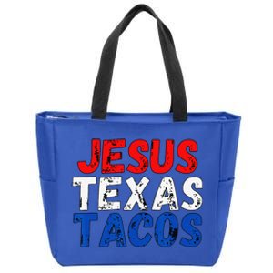 Jesus Texas Tacos Cute Texas Zip Tote Bag