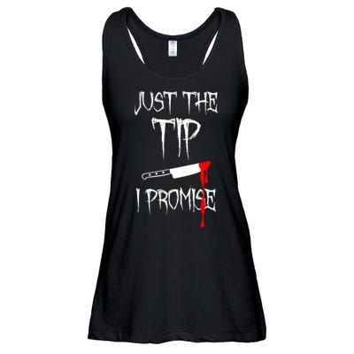 Just The Tip I Promise Funny Bloody Halloween Knife Ladies Essential Flowy Tank