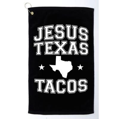 Jesus Texas Tacos Flag State US Vintage Longhorn Texas Retro Golf Towel