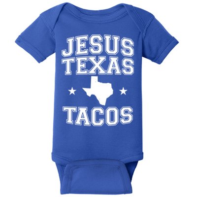 Jesus Texas Tacos Flag State US Vintage Longhorn Texas Retro Baby Bodysuit