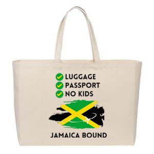 Jamaican Travel To Jamaica 2024 Summer Vacation Trip Women Cotton Canvas Jumbo Tote