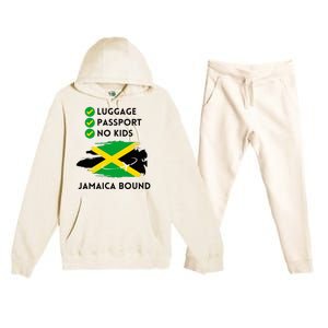 Jamaican Travel To Jamaica 2024 Summer Vacation Trip Women Premium Hooded Sweatsuit Set