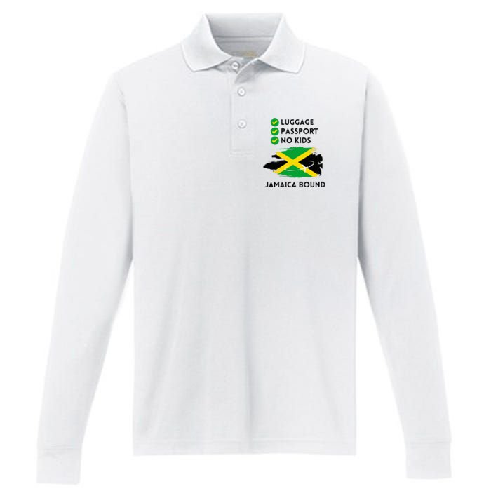 Jamaican Travel To Jamaica 2024 Summer Vacation Trip Women Performance Long Sleeve Polo