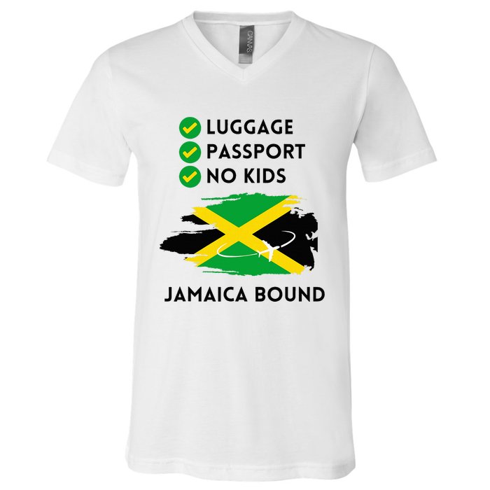 Jamaican Travel To Jamaica 2024 Summer Vacation Trip Women V-Neck T-Shirt