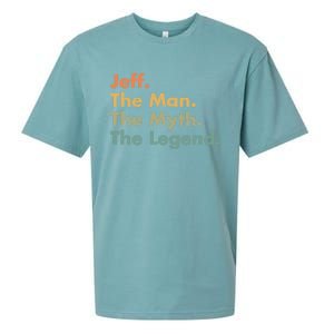 Jeff The The Myth The Legend Dad Grandpa Gift Sueded Cloud Jersey T-Shirt