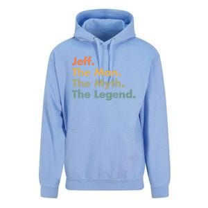 Jeff The The Myth The Legend Dad Grandpa Gift Unisex Surf Hoodie