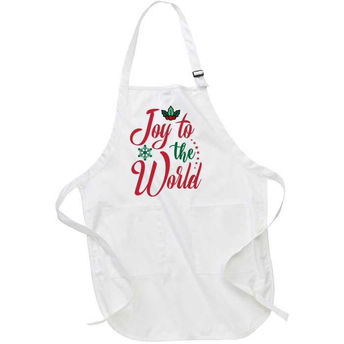 Joy To The World Christian Christmas Jesus Birth Gift Full-Length Apron With Pockets