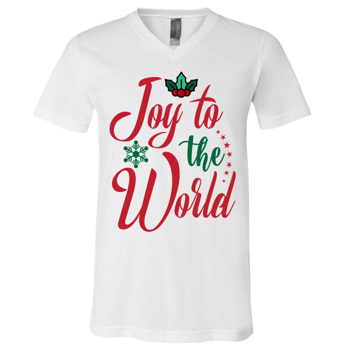 Joy To The World Christian Christmas Jesus Birth Gift V-Neck T-Shirt