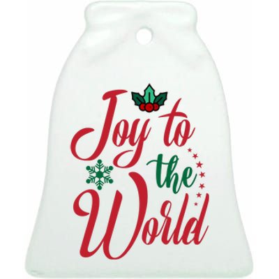 Joy To The World Christian Christmas Jesus Birth Gift Ceramic Bell Ornament