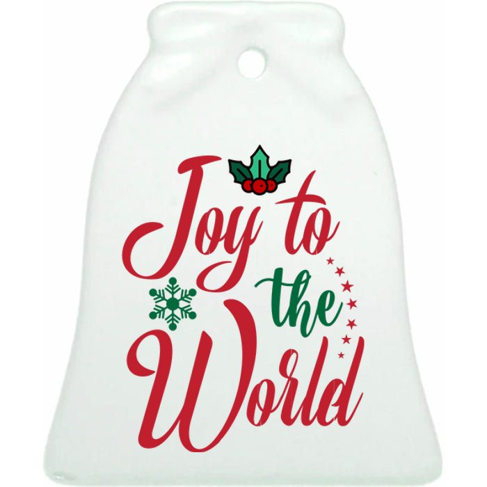 Joy To The World Christian Christmas Jesus Birth Gift Ceramic Bell Ornament