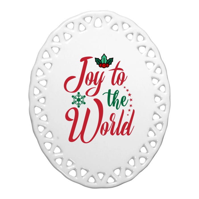 Joy To The World Christian Christmas Jesus Birth Gift Ceramic Oval Ornament