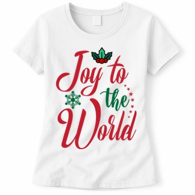 Joy To The World Christian Christmas Jesus Birth Gift Womens T-Shirt
