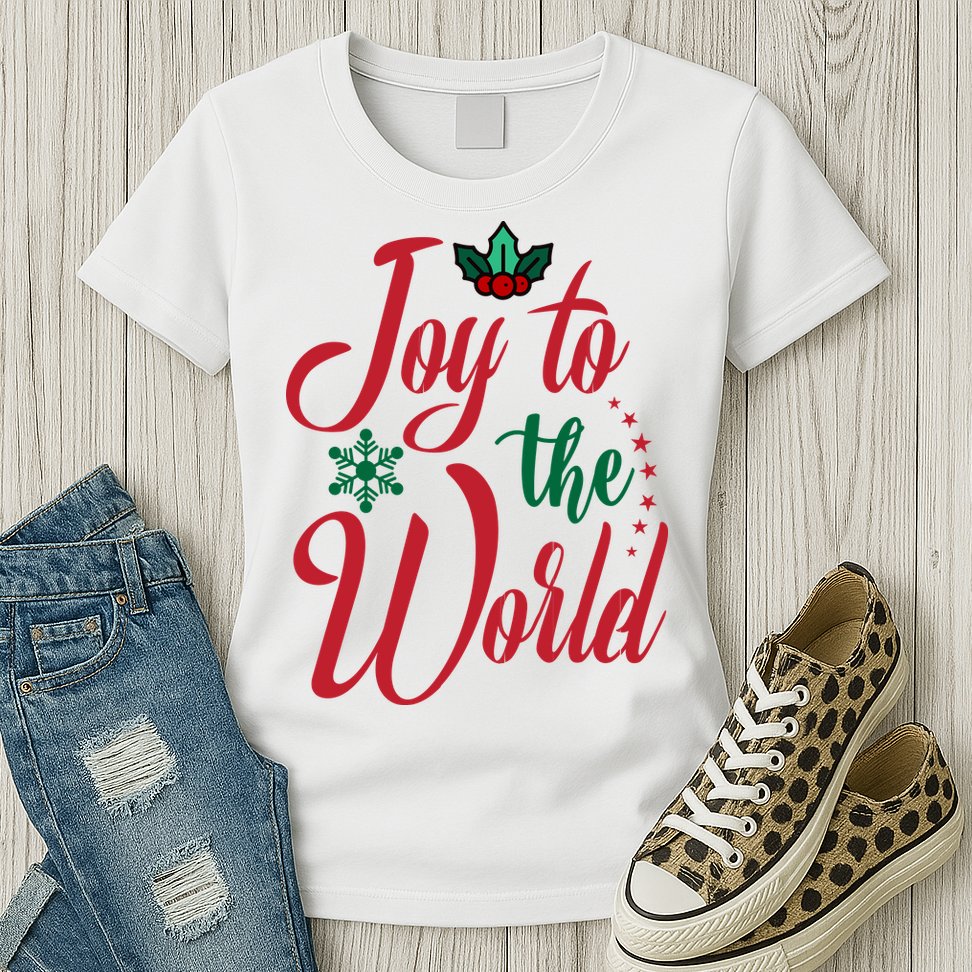 Joy To The World Christian Christmas Jesus Birth Gift Womens T-Shirt