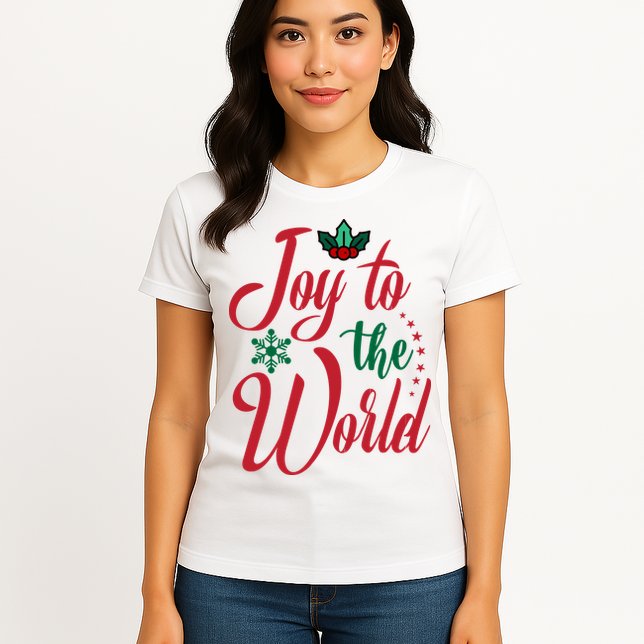 Joy To The World Christian Christmas Jesus Birth Gift Womens T-Shirt