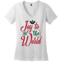 Joy To The World Christian Christmas Jesus Birth Gift Women's V-Neck T-Shirt