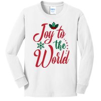 Joy To The World Christian Christmas Jesus Birth Gift Kids Long Sleeve Shirt