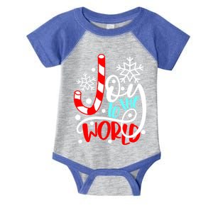 Joy To The World Candy Cane Christmas Cute Gift Infant Baby Jersey Bodysuit