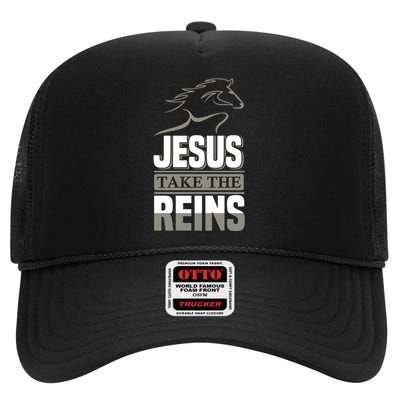 Jesus Take This Reins High Crown Mesh Back Trucker Hat