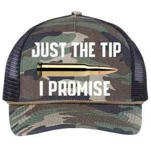 Just The Tip I Promise Gift Funny Gun Gift Retro Rope Trucker Hat Cap