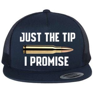 Just The Tip I Promise Gift Funny Gun Gift Flat Bill Trucker Hat