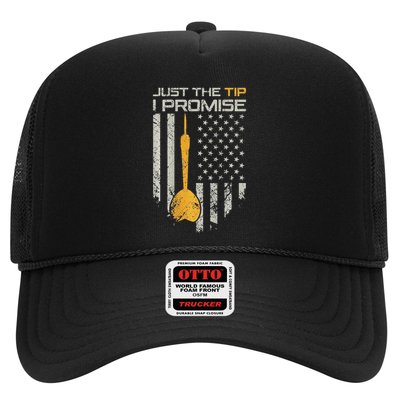 Just The Tip I Promise Funny Darts Player Flag Trucker Hat