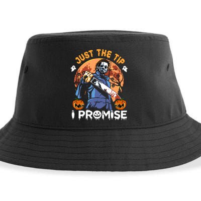 Just The Tip I Promise Horror Halloween Michael Myers Design Sustainable Bucket Hat