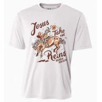 Jesus Take The Reins Vintage Cow Cooling Performance Crew T-Shirt