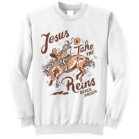 Jesus Take The Reins Vintage Cow Sweatshirt