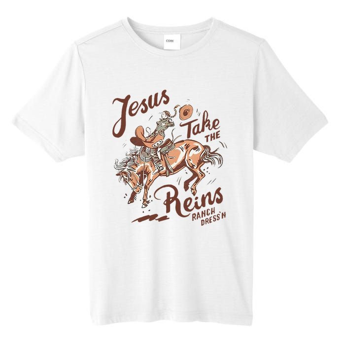 Jesus Take The Reins Vintage Cow Tall Fusion ChromaSoft Performance T-Shirt