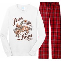 Jesus Take The Reins Vintage Cow Long Sleeve Pajama Set