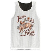 Jesus Take The Reins Vintage Cow Mesh Reversible Basketball Jersey Tank