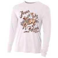 Jesus Take The Reins Vintage Cow Cooling Performance Long Sleeve Crew