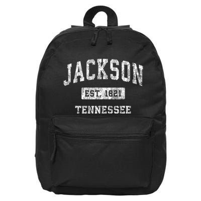 Jackson Tennessee Tn Vintage Established Sports 16 in Basic Backpack