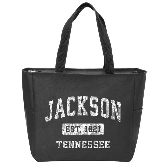 Jackson Tennessee Tn Vintage Established Sports Zip Tote Bag